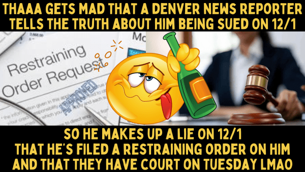 THOMAS FELLOWS OF COLORADO PED PATROL GETS MAD THAT INVESTIGATIVE REPORTER ROB LOW TELLS THE TRUTH ABOUT HIM BEING SUED ON 12/1 SO HE MAKES UP A LIE ON 12/1 THAT THEY ARE HAVING COURT ON TUESDAY FOR A RESTRAINING ORDER LMAO